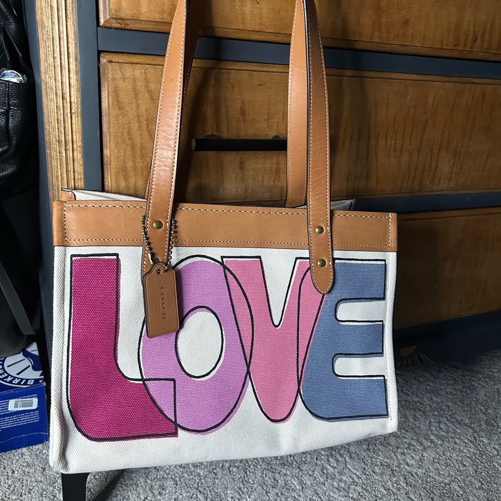 Coach Love Canvas Tote